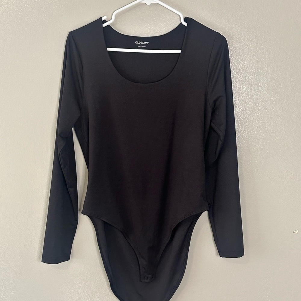 Old Navy Black Fitted Long Sleeve Bodysuit